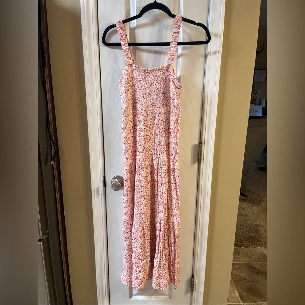 Jolie & Joy floral Dress Size L Strappy Back Sleeveless Cottage Bohemian Summer